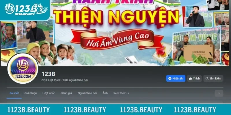 Liên hệ 123B thông qua Facebook fanpage